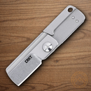 CRKT Box Key Folding Knife 1.25" 12C27 Sandvik Steel Blade Stonewash Stainless Handle