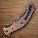 CRKT Ritual Folding Knife 3.25"  12C27 Sandvik Steel Blade Brown Micarta Handle