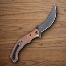 CRKT Ritual Folding Knife 3.25"  12C27 Sandvik Steel Blade Brown Micarta Handle
