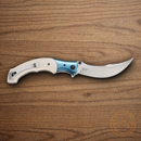 CRKT Ritual Folding Knife 4.38" 12C27 Sandvik Steel Blade Ivory Micarta Handle