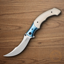 CRKT Ritual Folding Knife 4.38" 12C27 Sandvik Steel Blade Ivory Micarta Handle