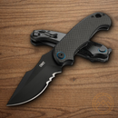 CRKT P.S.D. Folding Knife 3.63" 1.4116 Steel Blade Black G10/Carbon Fiber Handle