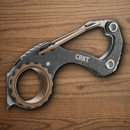 CRKT Compano Carabiner Fixed Knife 1.5" 5Cr15MoV Steel Blade Black Stainless Handle