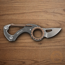 CRKT Compano Carabiner Fixed Knife 1.5" 5Cr15MoV Steel Blade Black Stainless Handle