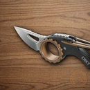 CRKT Compano Carabiner Fixed Knife 1.5" 5Cr15MoV Steel Blade Black Stainless Handle