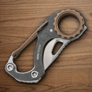CRKT Compano Carabiner Fixed Knife 1.5" 5Cr15MoV Steel Blade Black Stainless Handle