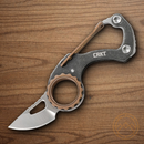 CRKT Compano Carabiner Fixed Knife 1.5" 5Cr15MoV Steel Blade Black Stainless Handle