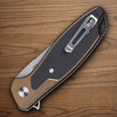 CRKT Jake Folding knife 3.25" 12C27 Sandvik Steel Blade Brown/Black Aluminum/G10 Handle