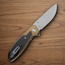 CRKT Jake Folding knife 3.25" 12C27 Sandvik Steel Blade Brown/Black Aluminum/G10 Handle