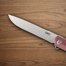 CRKT Stylus Folding knife 3.13" 2C27 Sandvik Steel Blade Maroon Aluminum Handle