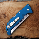 Cold Steel Finn Wolf Folding Knife Satin Finish AUS-8 Steel Blade Blue Griv-Ex Handle