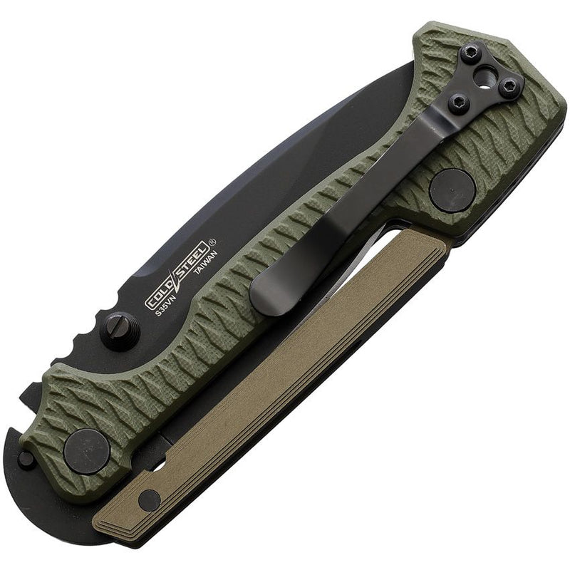 Cold Steel AD-15 Scorpion Lock Folding Knife 3.5" AUS-10A Steel Blade OD Green Griv-Ex Handle 58SQODBK -Cold Steel - Survivor Hand Precision Knives & Outdoor Gear Store