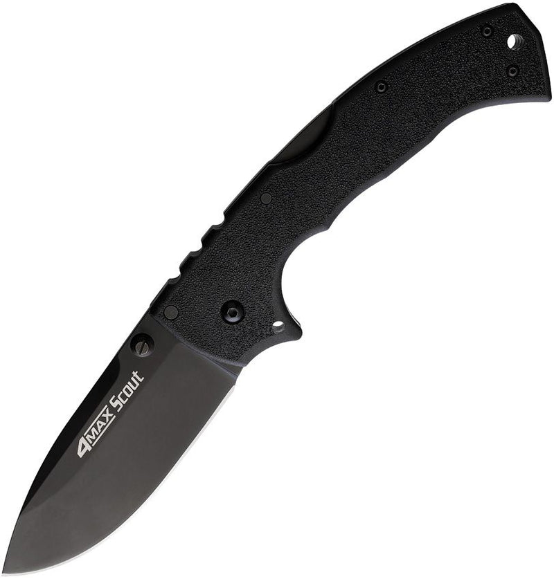 Cold Steel 4-Max Scout Lockback Folding Knife 4" AUS-10A Steel Blade Black Griv-Ex Handle 62RQBKBK -Cold Steel - Survivor Hand Precision Knives & Outdoor Gear Store