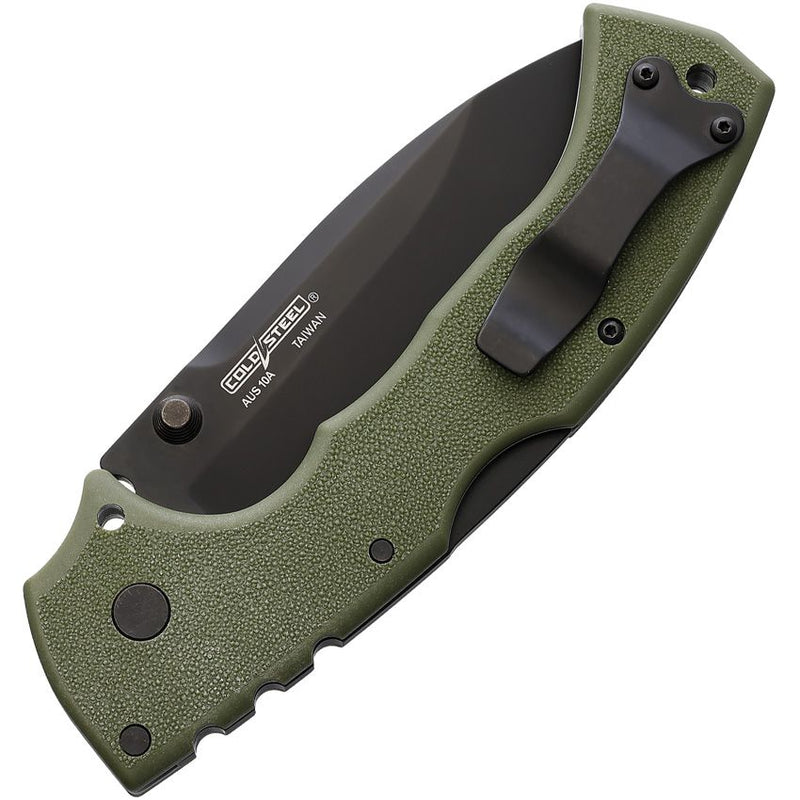 Cold Steel 4-Max Scout Lockback Folding Knife 4" AUS-10A Steel Blade OD Green Griv-Ex Handle 62RQODBK -Cold Steel - Survivor Hand Precision Knives & Outdoor Gear Store
