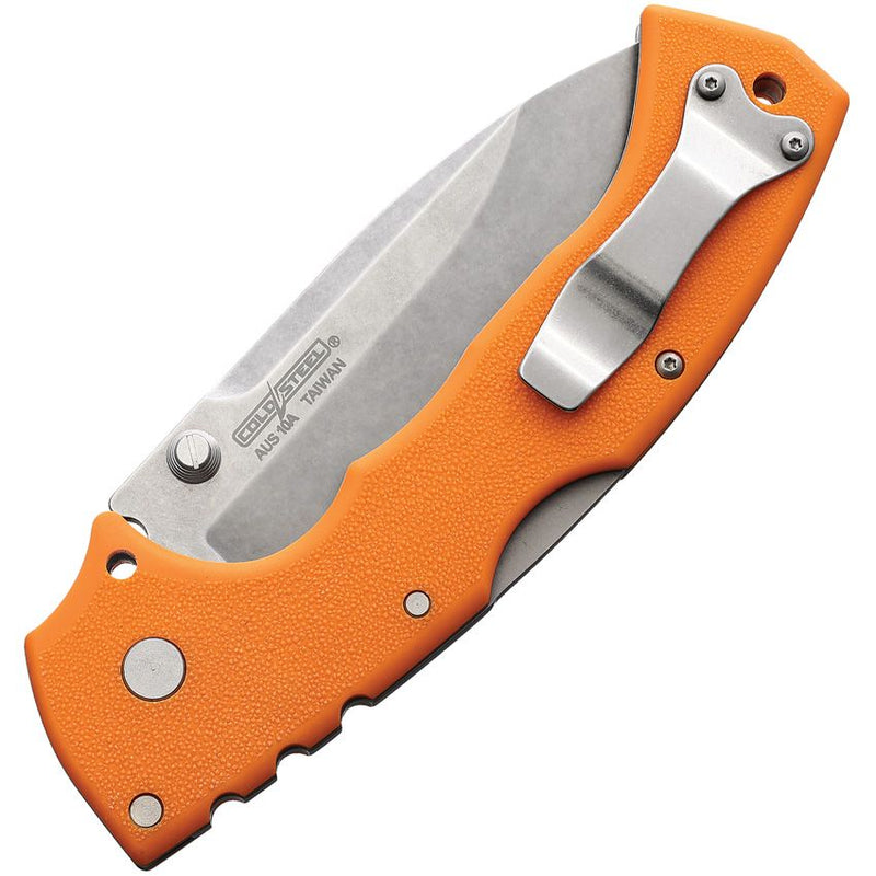 Cold Steel 4-Max Scout Lockback Folding Knife 4" AUS-10A Steel Blade Orange Griv-Ex Handle 62RQORSW -Cold Steel - Survivor Hand Precision Knives & Outdoor Gear Store