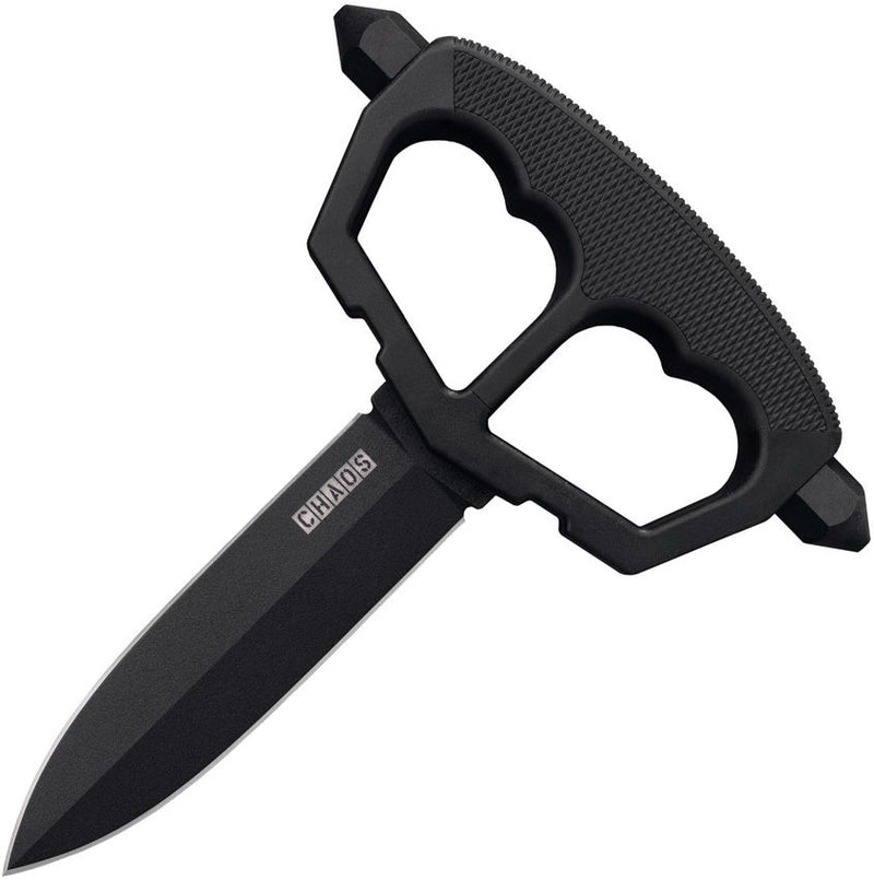 Cold Steel Chaos Push 5" Black Powder Coated Double Edge SK5 Carbon Steel Dagger Blade Griv-Ex With Kray-Ex Overmold And D-Guard Handle 80NT3 -Cold Steel - Survivor Hand Precision Knives & Outdoor Gear Store