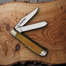Cold Steel Mini Trapper Pocket Knife 8Cr13MoV Steel Blades Yellow Bone Handle