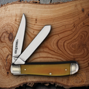 Cold Steel Mini Trapper Pocket Knife 8Cr13MoV Steel Blades Yellow Bone Handle