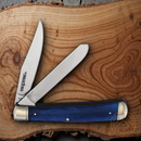 Cold Steel Trapper Pocket Knife 8Cr13MoV Steel Blades Blue Bone Handle