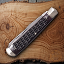 Cold Steel Trapper Pocket Knife Mirror 8Cr13MoV Steel Blades Jigged Bone Handle