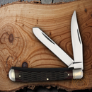 Cold Steel Trapper Pocket Knife Mirror 8Cr13MoV Steel Blades Jigged Bone Handle