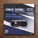 Cold Steel 3-in-1 Knife Sharpener Lanyard Hole Coarse Carbide And Ceramic w/Rod