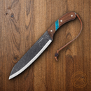 Condor Fixed Machete 10" 1075HC Steel Full Tang Blade Walnut/Turquoise Handle