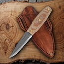 Condor Primitive Fixed Knife 4" 1075HC Steel Full Blade Canvas Micarta Handle