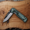 Condor Krakatoa Folding Knife 3.5" 1095HC Steel Blade Green Canvas Micarta Handle