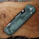 Condor Krakatoa Folding Knife 3.5" 1095HC Steel Blade Green Canvas Micarta Handle