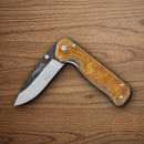 Condor Krakatoa Linerlock Folding Knife 3.5" 1095HC Steel Blade Desert Tan Canvas Micarta Handle