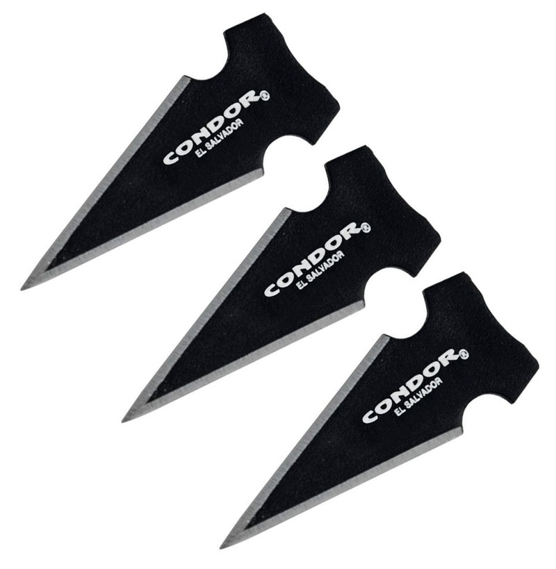 Condor Set Of Three Saighead Arrow Head Black Traction Coated 420HC Steel Construction Tan Ballistic 3942185SS -Condor - Survivor Hand Precision Knives & Outdoor Gear Store