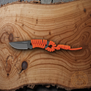 Condor Carlitos Neck Fixed Knife 2.51" 1075HC Steel Blade Orange Wrapped With Paracord Handle