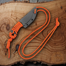 Condor Carlitos Neck Fixed Knife 2.51" 1075HC Steel Blade Orange Wrapped With Paracord Handle