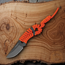 Condor Carlitos Neck Fixed Knife 2.51" 1075HC Steel Blade Orange Wrapped With Paracord Handle