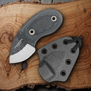 Condor Tortuga Neck Fixed Knife 1.5" 1075HC Steel Blade Black Canvas Micarta