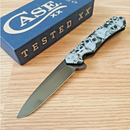Case XX Kinzua Frame Folding Knife 3.75" CPM-S35VN Steel Spear Point Blade Skull Art Black Aluminum Handle 64645
