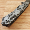 Case XX Kinzua Frame Folding Knife 3.75" CPM-S35VN Steel Spear Point Blade Skull Art Black Aluminum Handle 64645