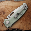 Demko AD 20.5 Shark-Lock Folding Knife 3" S35VN Steel Clip Blade Jade G10 Handle