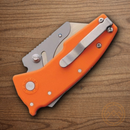 Demko Razor Folding Knife 2.25" Stainless Steel Blade Orange GRN Handle 19276