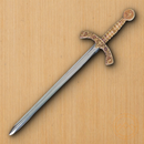 Denix Crusader Letter Opener Sword Knife 7" Metal Alloy Blade Brass Finish Metal Handle 3066