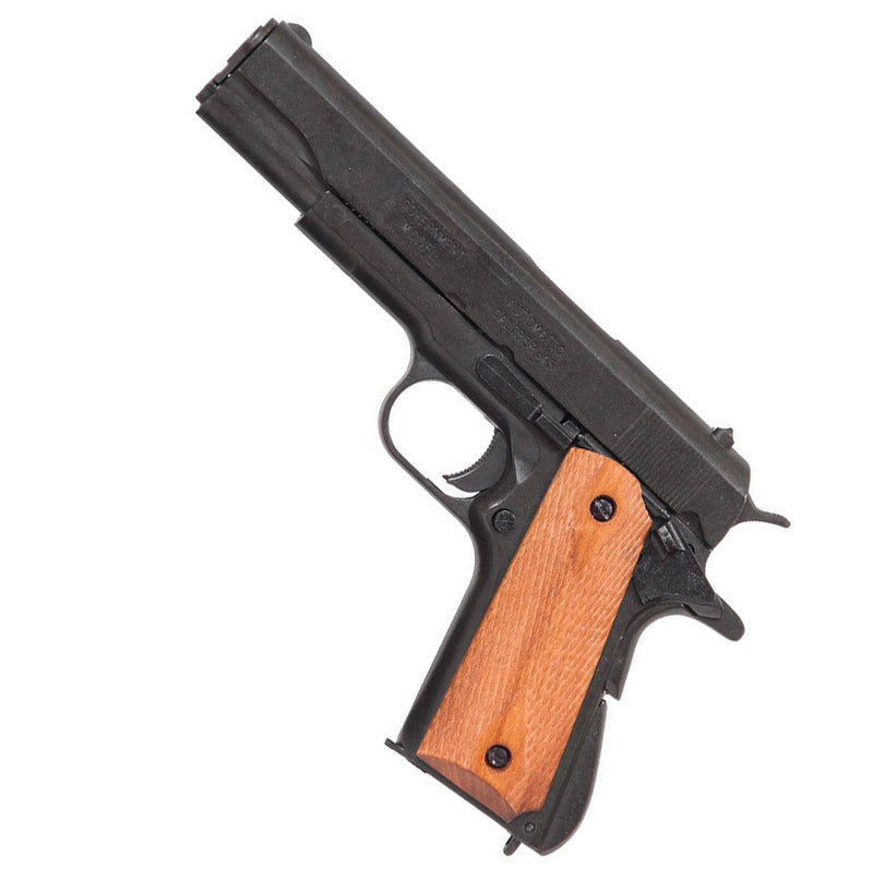 Denix Replica Non-Firing M1911A1 Automatic .45 Pistol Black Metal Construction With Engraved Wooden Grips 8312 -Denix - Survivor Hand Precision Knives & Outdoor Gear Store