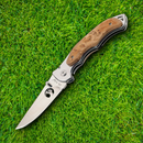 Elk Ridge Folding Knife 3" Mirror Finish 440 Steel Clip Point Blade Maple Handle