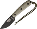 ESEE Model 3 Fixed Knife 3.63" Powder Coated 1095HC Steel Full Tang Blade Green Canvas Micarta Handle 3HM -ESEE - Survivor Hand Precision Knives & Outdoor Gear Store