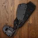 ESEE Model 3MIL Fixed Knife 3.75" Black Powder Coated Part Serrated 1095HC Steel Blade Green Micarta Handle 3MILSB