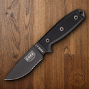 ESEE Model 3 Fixed Knife 3.75" Black Powder Coated Part Serrated 1095HC Steel Blade G10 Handle 3MILSBLK