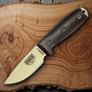 ESEE Model 3 Fixed Knife 3.88" Desert Tan Powder Coated 1095HC Steel Blade Black And Red 3D Machined G10 Handle 3PMDT004