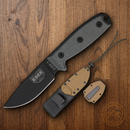 ESEE Model 3 Fixed Knife 3.75" Black Powder Coated Double Edge 1095HC Steel Blade Micarta Handle 3PMMB