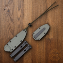 ESEE Model 3 Fixed Knife 3.75" Desert Tan Powder Coated Part Serrated 1095HC Steel Blade Micarta Handle 3SMDT