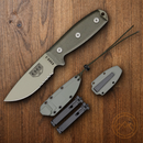ESEE Model 3 Fixed Knife 3.75" Desert Tan Powder Coated Part Serrated 1095HC Steel Blade Micarta Handle 3SMDT